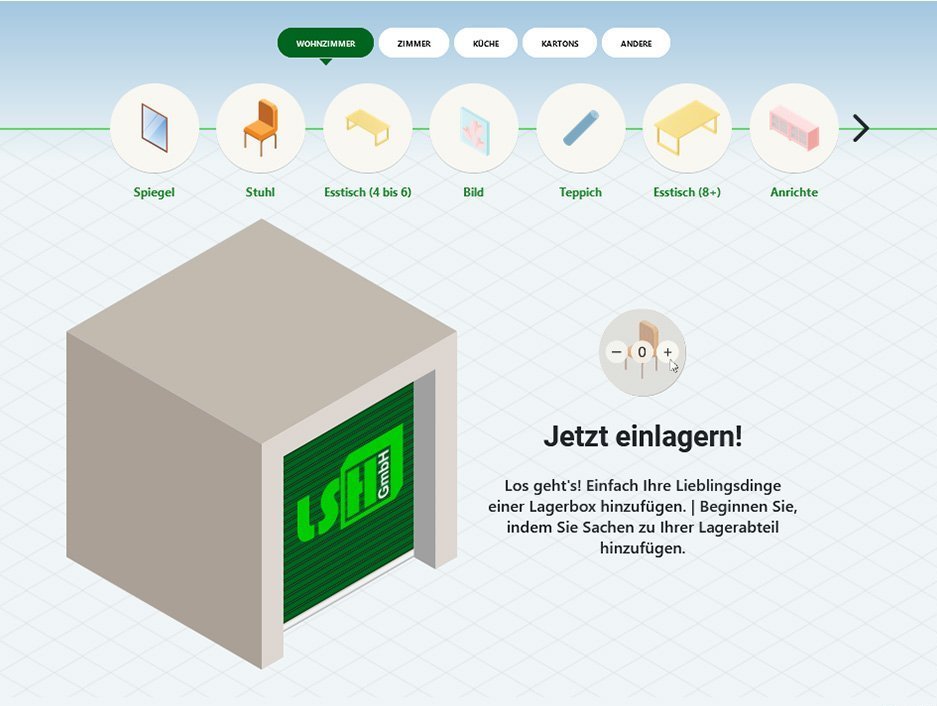 LSH Raumrechner zur Berechnung der benötigten Lagergrösse