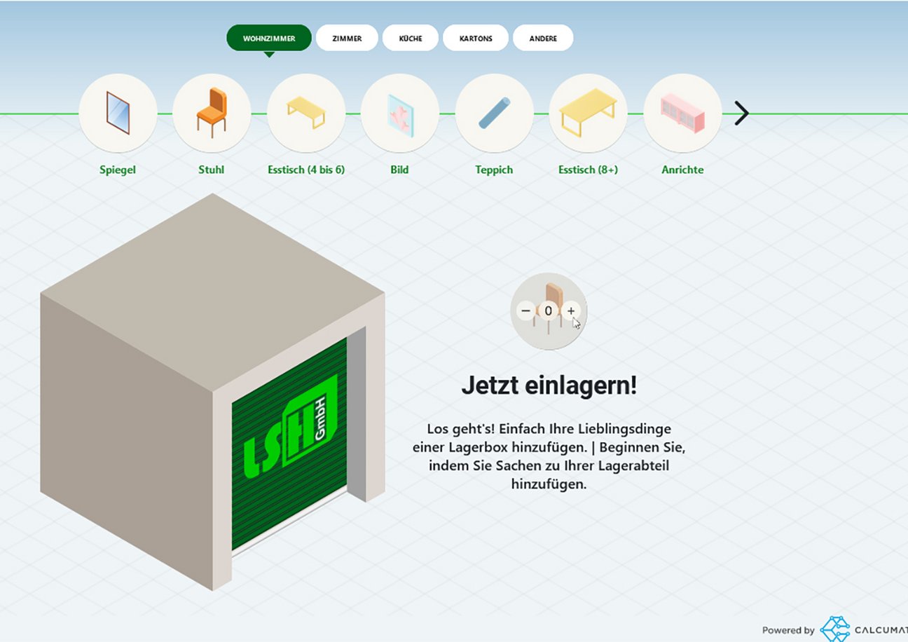 Raumrechner Self Storage Ludwigsburg - berechnen Sie Ihren Lagerraumbedarf.